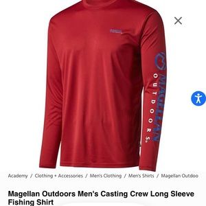 magellan outdoors men's casting crew long sleeve fishing shirt